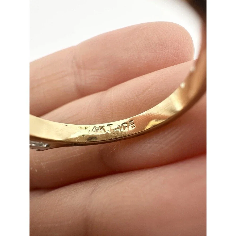14k Electroplated Pear Shape Wedding Ring Size 6